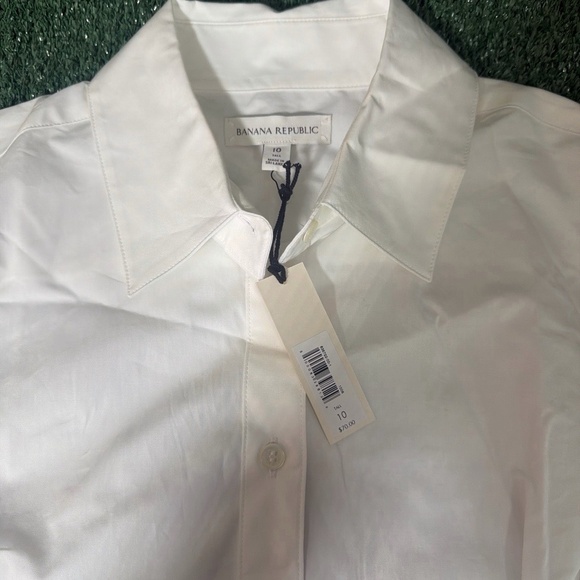 NWT Banana Republic Tailored Easy-Care Shirt Womens Size 10 Tall - Picture 3 of 5